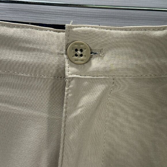 Izod Golf Pants Mens 36 Beige Stretch Flat Front Pockets Logo Straight Leg - Picture 5 of 11